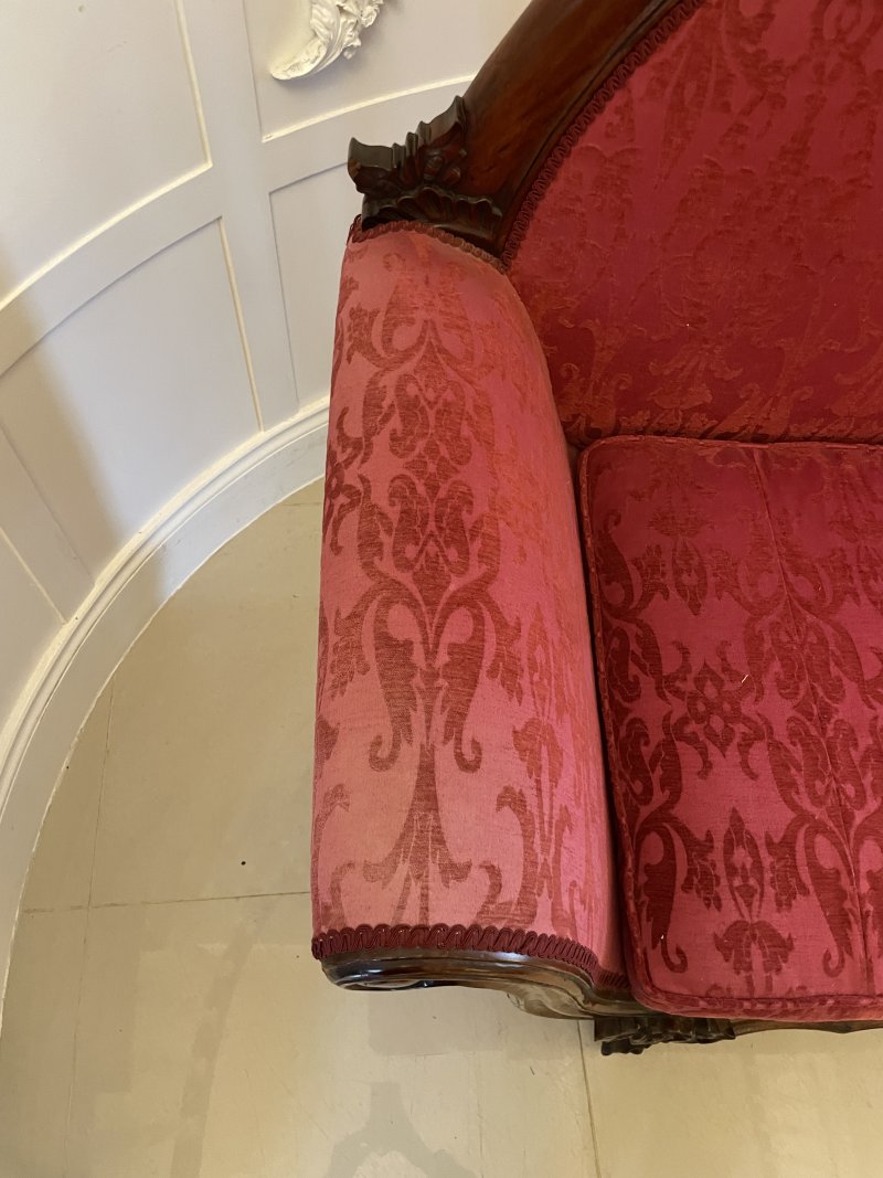 Outstanding Quality Antique Victorian Carved Mahogany Chaise Longue - Image 11